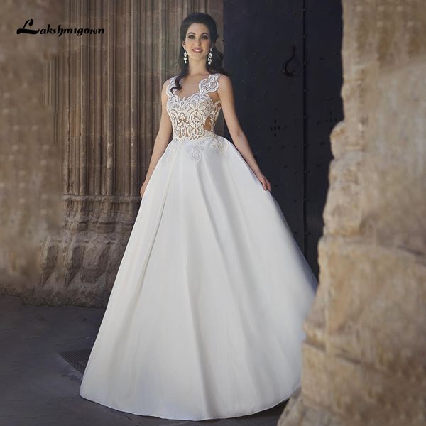new satin with applique lace a-line wedding vestido de noiva 2021 open back sleeveless beach bridal gown tbzh, White
new satin with applique lace a-line wedding vestido de noiva 2021 open back sleeveless beach bridal gown tbzh, White