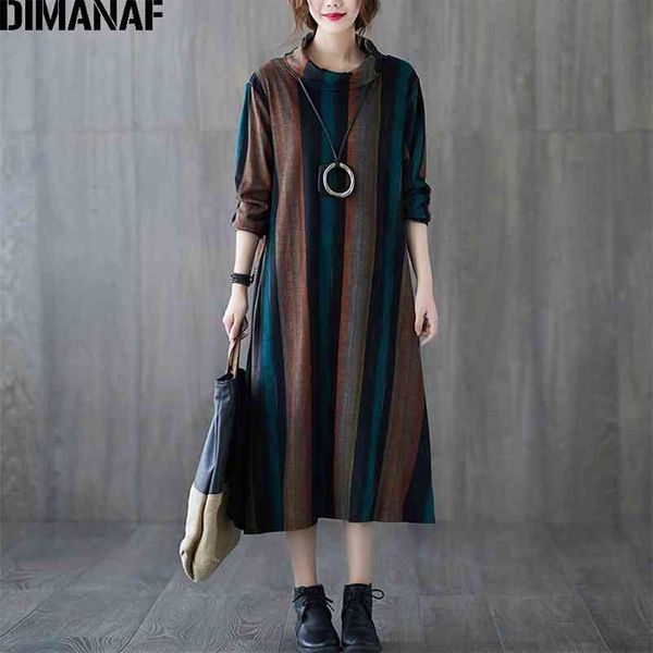 plus size women dress long sleeve vintage winter cotton thick turtleneck female vestido loose striped elegant lady 210531, Black;gray
plus size women dress long sleeve vintage winter cotton thick turtleneck female vestido loose striped elegant lady 210531, Black;gray