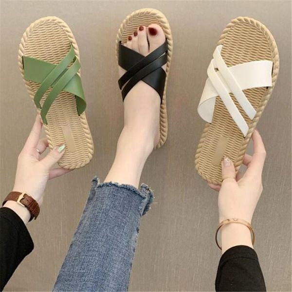 ladies new sandals spring and summer all-match student fashion flat bottom net red lazy straw rope bottom female flip flops, Black
ladies new sandals spring and summer all-match student fashion flat bottom net red lazy straw rope bottom female flip flops, Black