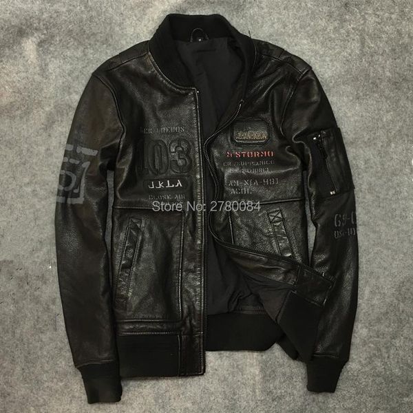 men's leather & faux factory zhirou genuine jacket sheep skin flight suit animal coat real outwear for spring autumn punk motorcycle, Black
men's leather & faux factory zhirou genuine jacket sheep skin flight suit animal coat real outwear for spring autumn punk motorcycle, Black