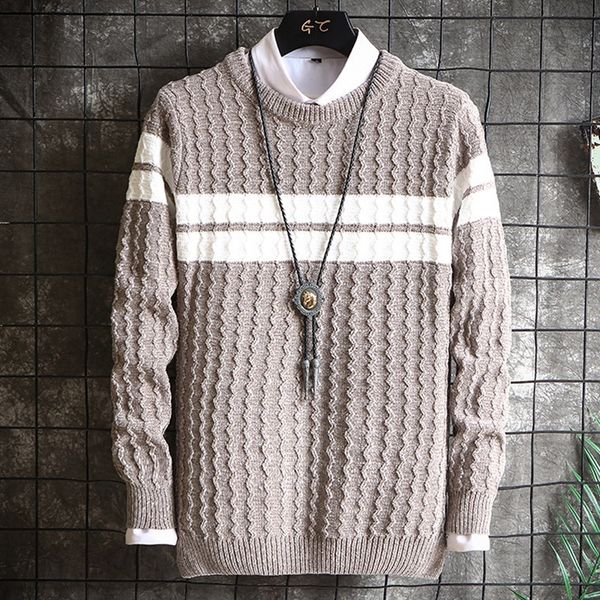 2021 new sweater men clothes fall winter clothing long sleeve knitted pullover plussize stripe korean style fashion cdf4, White;black
2021 new sweater men clothes fall winter clothing long sleeve knitted pullover plussize stripe korean style fashion cdf4, White;black