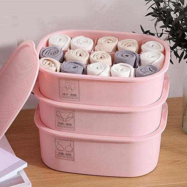 household plastic underwear storage box with marked compartment storage box with lid socks panties bra
household plastic underwear storage box with marked compartment storage box with lid socks panties bra