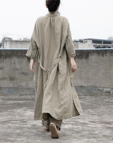 women's trench coats spring and autumn pure linen long temperament windbreaker solid color coat loose literary simplicity belt single b, Tan;black
women's trench coats spring and autumn pure linen long temperament windbreaker solid color coat loose literary simplicity belt single b, Tan;black