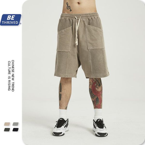 men's pants spring and summer wash retro tide brand casual high street to do old loose shorts, Black
men's pants spring and summer wash retro tide brand casual high street to do old loose shorts, Black