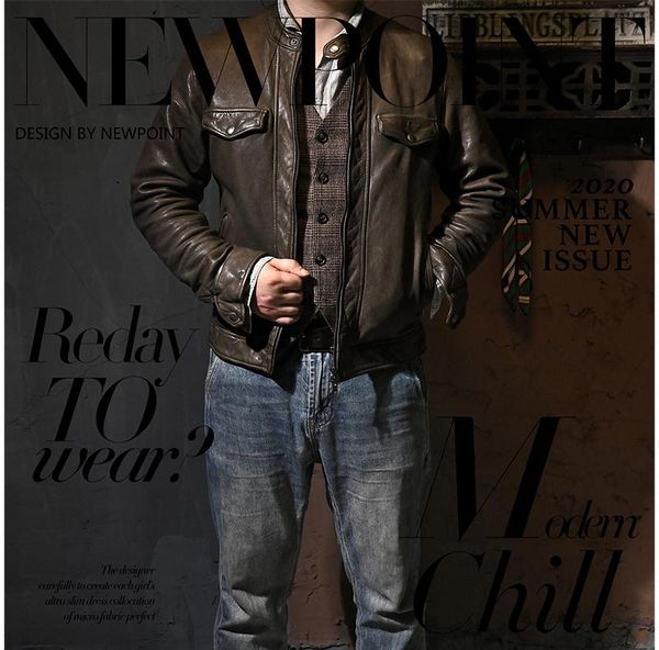 men's leather & faux yr. vintage style slim men genuine jacket.heavy tanned sheepskin coat.cool korean, Black
men's leather & faux yr. vintage style slim men genuine jacket.heavy tanned sheepskin coat.cool korean, Black