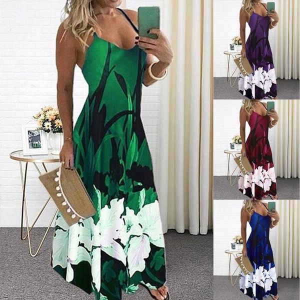 casual dresses women slim dress floral print tight waist u neck breathable sling long length comfortable to wear for summer beach, Black;gray
casual dresses women slim dress floral print tight waist u neck breathable sling long length comfortable to wear for summer beach, Black;gray
