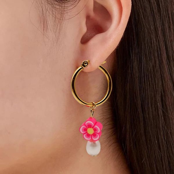 hoop & huggie aomu 2021 summer fashion colorful sweet flower shape soft pottery pearl drop earrings for women girls cute ear jewelry, Golden;silver
hoop & huggie aomu 2021 summer fashion colorful sweet flower shape soft pottery pearl drop earrings for women girls cute ear jewelry, Golden;silver