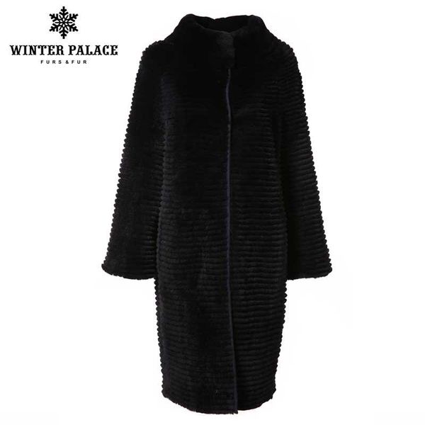 women's fur & faux winter women mink with rex coats fashion mandarin collar slim long real, Black
women's fur & faux winter women mink with rex coats fashion mandarin collar slim long real, Black