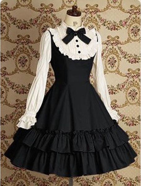 casual dresses 2021 summer six color lolita cotton bow daily dress for ladies, Black;gray
casual dresses 2021 summer six color lolita cotton bow daily dress for ladies, Black;gray