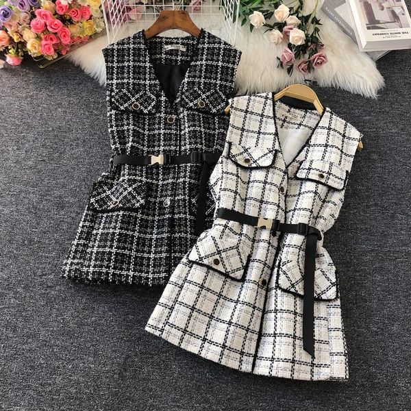 women's vests vintage plaid wool vest womens sleeveless jacket spring autumn winter fashion waistcoat office ladies coat outerwear, Black;white
women's vests vintage plaid wool vest womens sleeveless jacket spring autumn winter fashion waistcoat office ladies coat outerwear, Black;white