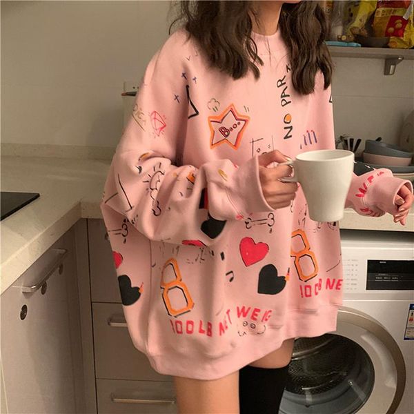 autumn women printed sweatshirts casual loose o neck long sleeves pullover winter warm fashion female, Black
autumn women printed sweatshirts casual loose o neck long sleeves pullover winter warm fashion female, Black