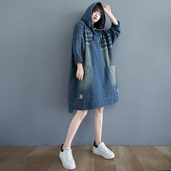 casual dresses size 4xl 120kg women autumn denim dress loose vintage hoodies long sleeve large for, Black;gray
casual dresses size 4xl 120kg women autumn denim dress loose vintage hoodies long sleeve large for, Black;gray