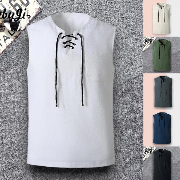 men' tank summer fashion v-neck soft cotton linen sleeveless bandage yoga pure color vest all-match 2021, White;black
men' tank summer fashion v-neck soft cotton linen sleeveless bandage yoga pure color vest all-match 2021, White;black