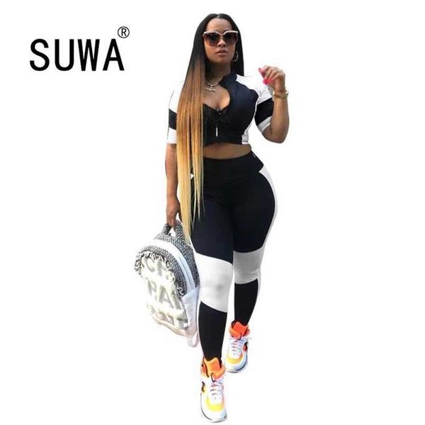fitness clothing women two piece outfits short sleeve pullover summer jogger leggings casual sports sets 210525, White
fitness clothing women two piece outfits short sleeve pullover summer jogger leggings casual sports sets 210525, White