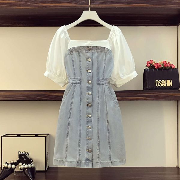 big size women's slightly fat sister 2020 summer new age reducing and waist covering denim smart dress, Black;gray
big size women's slightly fat sister 2020 summer new age reducing and waist covering denim smart dress, Black;gray
