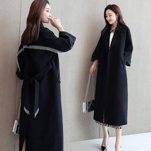 women's wool & blends women 2021 autumn winter fashion long woolen outwears female thick warm loose coats ladies solid color jackets wi, Black
women's wool & blends women 2021 autumn winter fashion long woolen outwears female thick warm loose coats ladies solid color jackets wi, Black