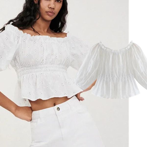 women's blouses & shirts dave&di summer beach blouse women england high street embroidery hollow out indie folk slash neck casual short, White
women's blouses & shirts dave&di summer beach blouse women england high street embroidery hollow out indie folk slash neck casual short, White