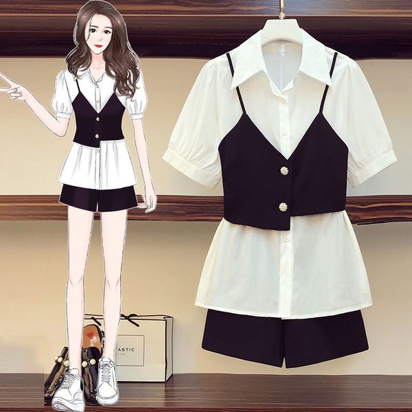 set parts of the women 2021 summer high waist casual low black pants short and fake two harvest pieces 2 piece vetement femme vdex, Black;brown
set parts of the women 2021 summer high waist casual low black pants short and fake two harvest pieces 2 piece vetement femme vdex, Black;brown