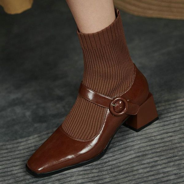 boots genuine leather knitting women ankle retro classic office ladies casual high heels 2021 autumn winter shoes woman, Black
boots genuine leather knitting women ankle retro classic office ladies casual high heels 2021 autumn winter shoes woman, Black