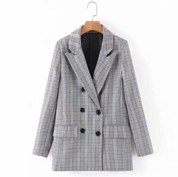 women's jackets hcbless 2021 autumn loose double-breasted plaid small suit jacket, Black;brown
women's jackets hcbless 2021 autumn loose double-breasted plaid small suit jacket, Black;brown