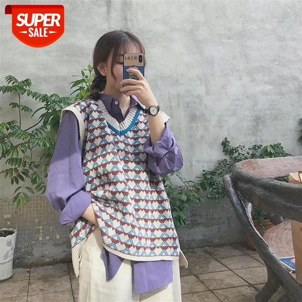 retro v-neck vest women knitted striped jacket for korean style oversized clothes sleeveless young ins jackets #t57v, White
retro v-neck vest women knitted striped jacket for korean style oversized clothes sleeveless young ins jackets #t57v, White