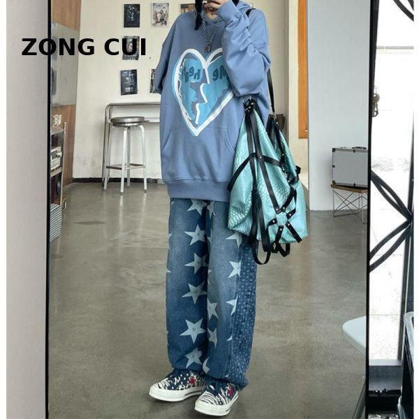 women's jeans autumn denim women korean high waist star print retro wide leg pants oversize loose hip hop straight mujer, Blue
women's jeans autumn denim women korean high waist star print retro wide leg pants oversize loose hip hop straight mujer, Blue