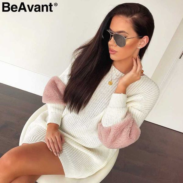 beavant casual loose spliced sweater dress women o neck shift knitted dress autumn long sleeve winter dress female pullover 210709, Black;gray
beavant casual loose spliced sweater dress women o neck shift knitted dress autumn long sleeve winter dress female pullover 210709, Black;gray