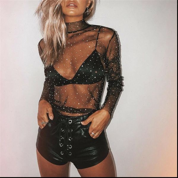 mesh sheer beading long sleeve transparent shirt women blouse pullover plus size blusa feminina, White
mesh sheer beading long sleeve transparent shirt women blouse pullover plus size blusa feminina, White