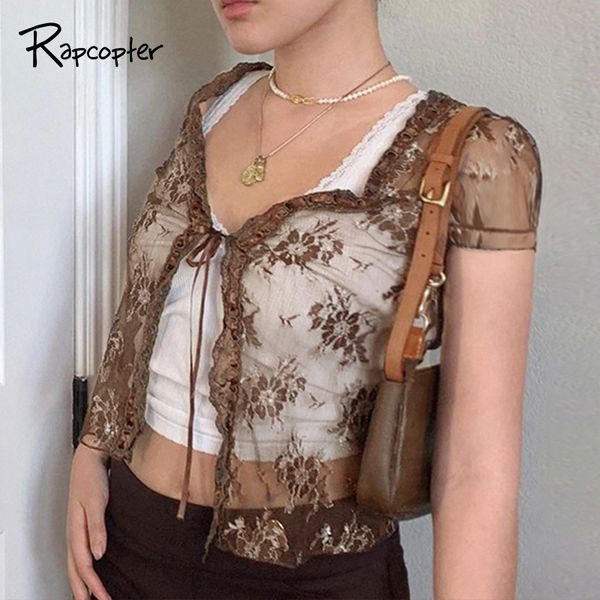 rapcopter floral lace cardigans y2k brown crop frill cute t shirt tie up short sleeve tshirt women harajuku tee vintage c0220, White
rapcopter floral lace cardigans y2k brown crop frill cute t shirt tie up short sleeve tshirt women harajuku tee vintage c0220, White