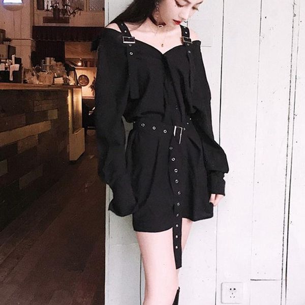 2021 autumn punk gothic black long blouse off shoulder fashion deep v neck full length sleeve female blouses slim shirts, White
2021 autumn punk gothic black long blouse off shoulder fashion deep v neck full length sleeve female blouses slim shirts, White