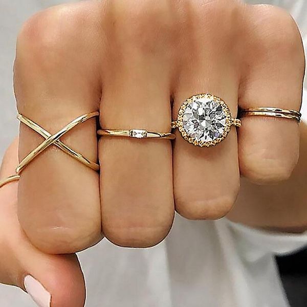 wedding rings 5 piece ladies retro crystal gold ring luxury bride engagement jewelry zircon round diamond women, Slivery;golden
wedding rings 5 piece ladies retro crystal gold ring luxury bride engagement jewelry zircon round diamond women, Slivery;golden