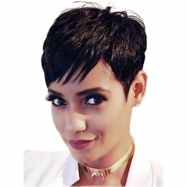 short pixie cut straight human hair wigs with bangs for women remy brazilian none lace front glueless natural black wig, Black;brown
short pixie cut straight human hair wigs with bangs for women remy brazilian none lace front glueless natural black wig, Black;brown