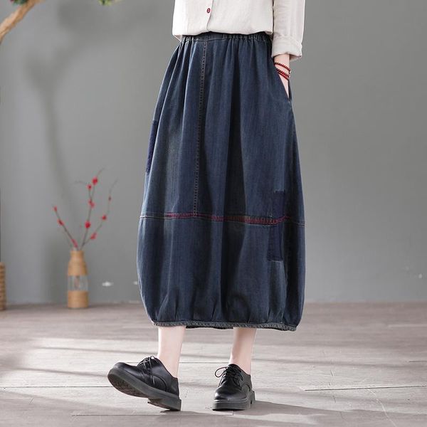 skirts denim women skirt elastic waist spring vintage patchwork pockets a line plus size loose fashion female yoyikamomo, Black
skirts denim women skirt elastic waist spring vintage patchwork pockets a line plus size loose fashion female yoyikamomo, Black
