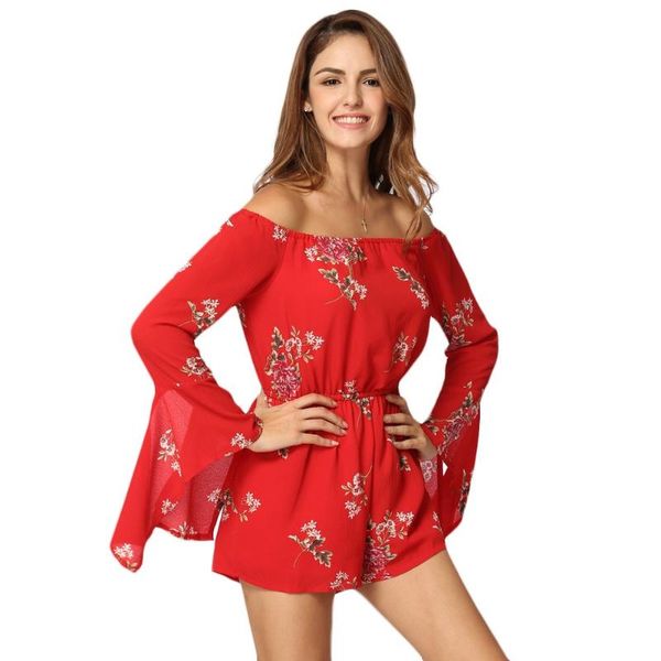 women's jumpsuits & rompers women jumpsuit floral print off shoulder backless long sleeves casual holiday playsuit red, Black;white
women's jumpsuits & rompers women jumpsuit floral print off shoulder backless long sleeves casual holiday playsuit red, Black;white