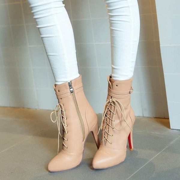 boots ochanmeb thin high stiletto heels women booties pointed toe cross tied woman black yellow nude short boot shoes big size 43
boots ochanmeb thin high stiletto heels women booties pointed toe cross tied woman black yellow nude short boot shoes big size 43