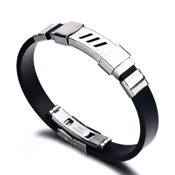 charm bracelets 2021 fashion jewelry smooth glossy silicone bracelet vintage stainless steel cuff men pulsera hombre, Golden;silver
charm bracelets 2021 fashion jewelry smooth glossy silicone bracelet vintage stainless steel cuff men pulsera hombre, Golden;silver