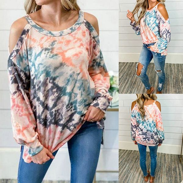 2021 new off shoulder tie dye print t-shirts women fashion casual sling o neck lantern long sleeve loose tee autumn female dm4m, White
2021 new off shoulder tie dye print t-shirts women fashion casual sling o neck lantern long sleeve loose tee autumn female dm4m, White