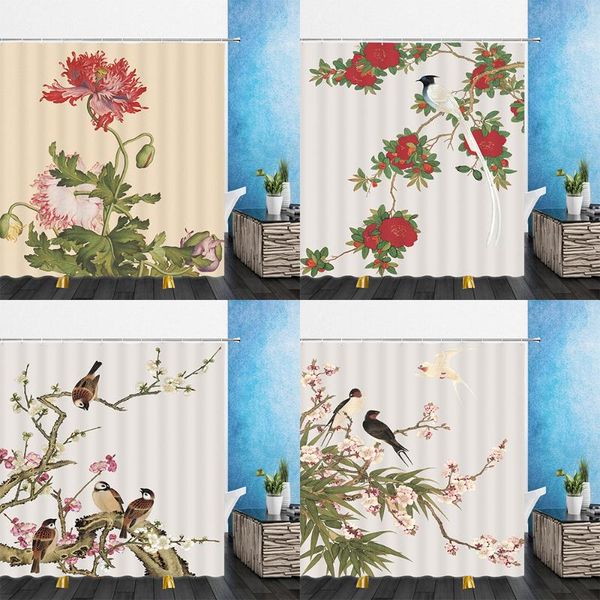 shower curtains chinese style flower plant bird green leaf floral scenery bathroom decor waterproof cloth hanging curtain set
shower curtains chinese style flower plant bird green leaf floral scenery bathroom decor waterproof cloth hanging curtain set