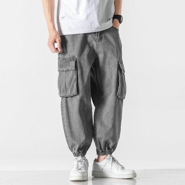 men's jeans blue gray streetwear korean button male fashion big pocket loose oversized denim pants 2021
men's jeans blue gray streetwear korean button male fashion big pocket loose oversized denim pants 2021