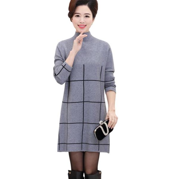 women's sweaters plus size women knitted dress autumn winter plaid sweater elegant loose long sleeve large ladies dresses p107, White;black
women's sweaters plus size women knitted dress autumn winter plaid sweater elegant loose long sleeve large ladies dresses p107, White;black