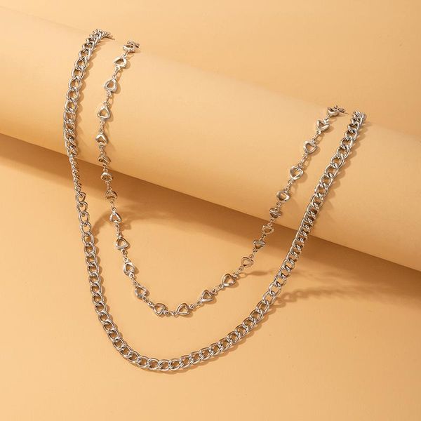 pendant necklaces tocona minimalist hollow heart choker necklace for women silver color double layer chains punk jewelry party 17623
pendant necklaces tocona minimalist hollow heart choker necklace for women silver color double layer chains punk jewelry party 17623