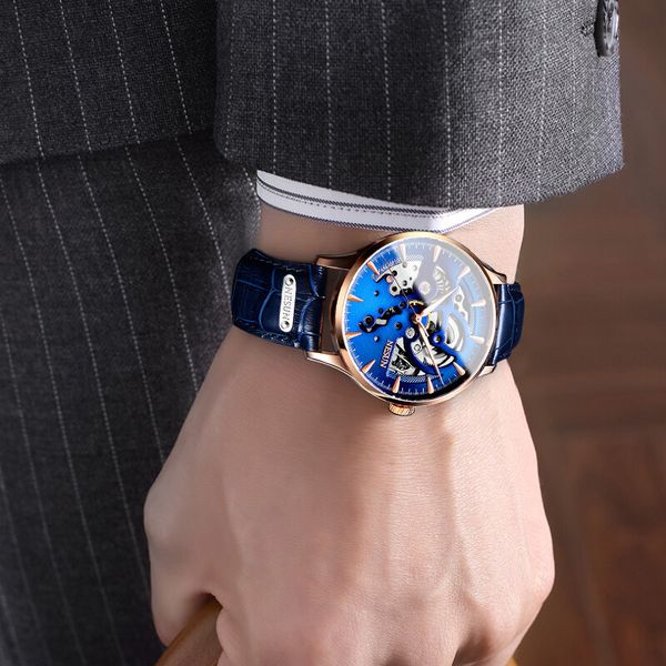 nesun watches clock skeleton automatic mechanical luxury fire switzerland men waterproof business hollow, Slivery;brown
nesun watches clock skeleton automatic mechanical luxury fire switzerland men waterproof business hollow, Slivery;brown