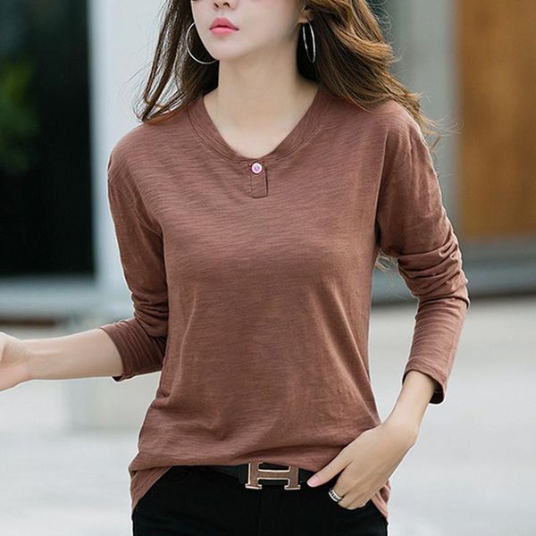 slubby cotton long sleeve t-shirt women's bottom t-shirt middle-aged pure cotton autumn 2021, White
slubby cotton long sleeve t-shirt women's bottom t-shirt middle-aged pure cotton autumn 2021, White
