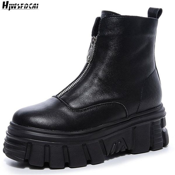 boots hjwsfdcai women platform zipper round toe genuine leather botas casual wear-resistant warm short ladies punk shoes, Black
boots hjwsfdcai women platform zipper round toe genuine leather botas casual wear-resistant warm short ladies punk shoes, Black