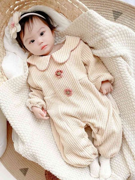 peninsula baby floral appliques peter pan collar jumpsuit she, Blue
