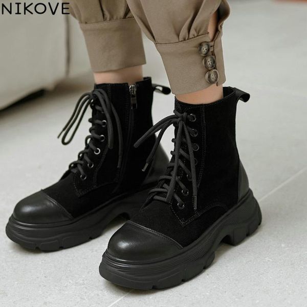 boots nikove 2021 zipper lace up autumn winter ankle square heel women shoes cow leather round toe casual size 34-41, Black
boots nikove 2021 zipper lace up autumn winter ankle square heel women shoes cow leather round toe casual size 34-41, Black