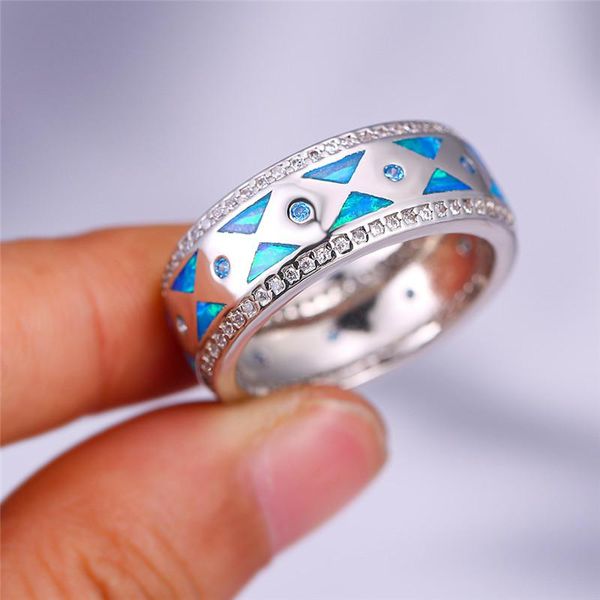 wedding rings geometric triangle blue fire opal ring white zircon small stone classic silver color for women bridal jewelry, Slivery;golden
wedding rings geometric triangle blue fire opal ring white zircon small stone classic silver color for women bridal jewelry, Slivery;golden