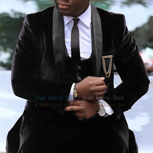 men's suits & blazers shawl lapel black velvet for men slim fit formal man groom wedding dress tuxedo casual blazer vest pants 3 pieces, White;black
men's suits & blazers shawl lapel black velvet for men slim fit formal man groom wedding dress tuxedo casual blazer vest pants 3 pieces, White;black