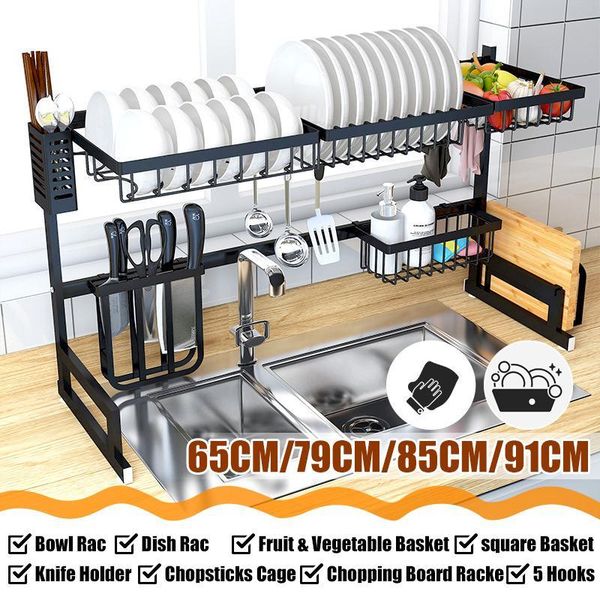 kitchen storage & organization 65cm/79cm/85cm/91cm stainless steel organizer over sink drain rack shelf utensil holder dish drying
kitchen storage & organization 65cm/79cm/85cm/91cm stainless steel organizer over sink drain rack shelf utensil holder dish drying