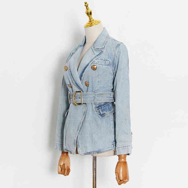 women's jackets twotwinstyle patchwork buttons denim coats for female lapel collar long sleeve with girdle high waist slimming fs9w, Black;brown
women's jackets twotwinstyle patchwork buttons denim coats for female lapel collar long sleeve with girdle high waist slimming fs9w, Black;brown